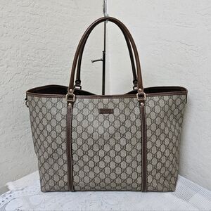 Gucci GG Coated Canvas Large Shoulder Tote Bag AUTHENTIC